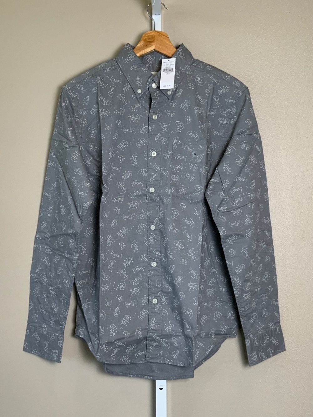 American Eagle Outfitters Printed Button Down Oxford Shirt